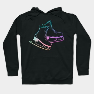 Ice Skates Figure Skating Rainbow Hoodie